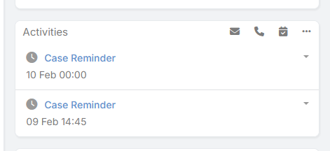 View Reminders in Activity Panel