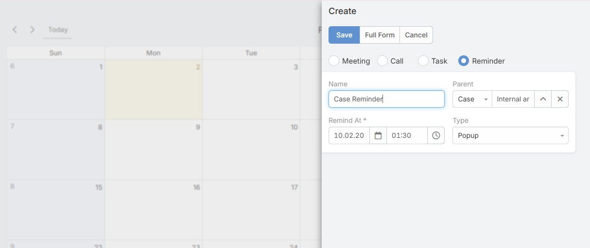 Create Reminder from Calendar