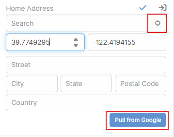Additional address actions in the address field